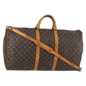 LOUIS VUITTON Monogram Keepall Bandouliere 60 Boston Bag M41412 LV Auth bs28590